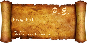 Pray Emil névjegykártya